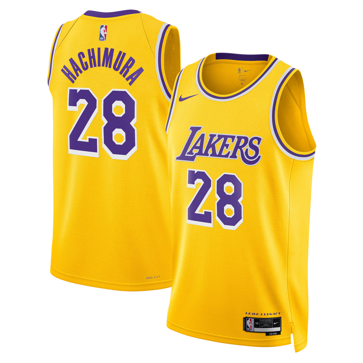 Unisex Rui Hachimura Los Angeles Lakers Icon Edition Swingman NBA Basketball Jersey - Gold - view 1