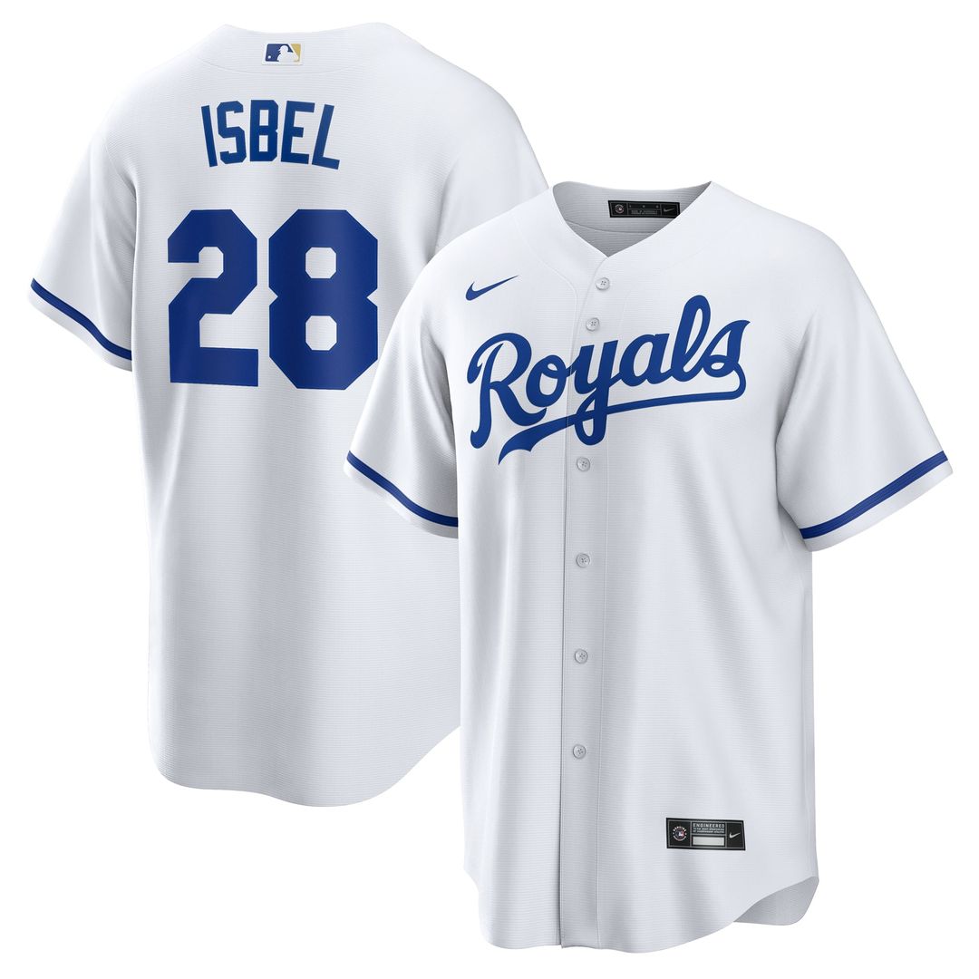 Men's Kansas City Royals Kyle Isbel White Home Replica MLB Baseball Jersey - view 1