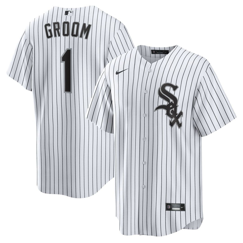 Men's Chicago White Sox White #1 Groom Home Replica MLB Baseball Jersey - view 1