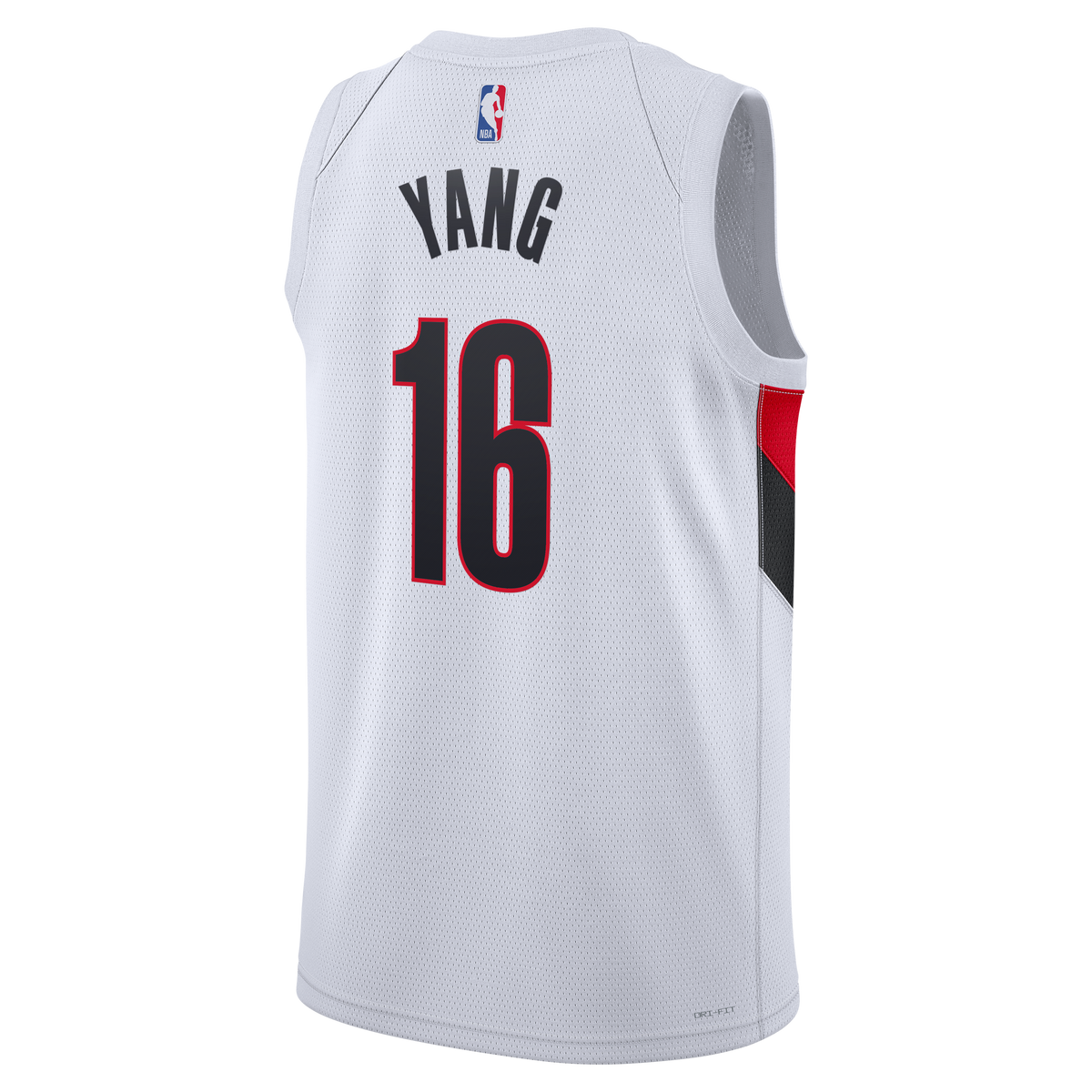 Unisex Yang Hansen Portland Trail Blazers Replica Association Edition Swingman NBA Basketball Jersey - White - view 4