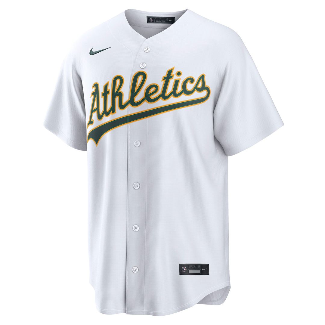 Men's Athletics White Home Replica MLB Baseball Jersey - view 2