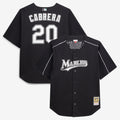 Men's Miami Marlins Miguel Cabrera Black Big & Tall Cooperstown Mesh Batting Practice MLB Baseball Jersey - view 1