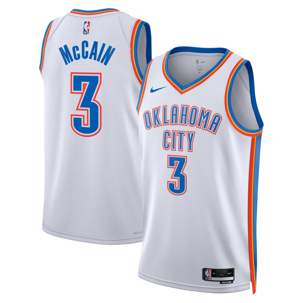 Unisex Oklahoma City Thunder Association Edition Swingman NBA Basketball Jersey - White - Jared McCain - view 2