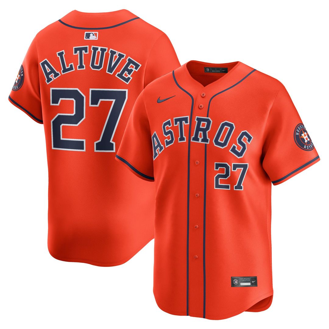 Men's Houston Astros Jose Altuve Orange Alternate Limited MLB Baseball Jersey - view 1