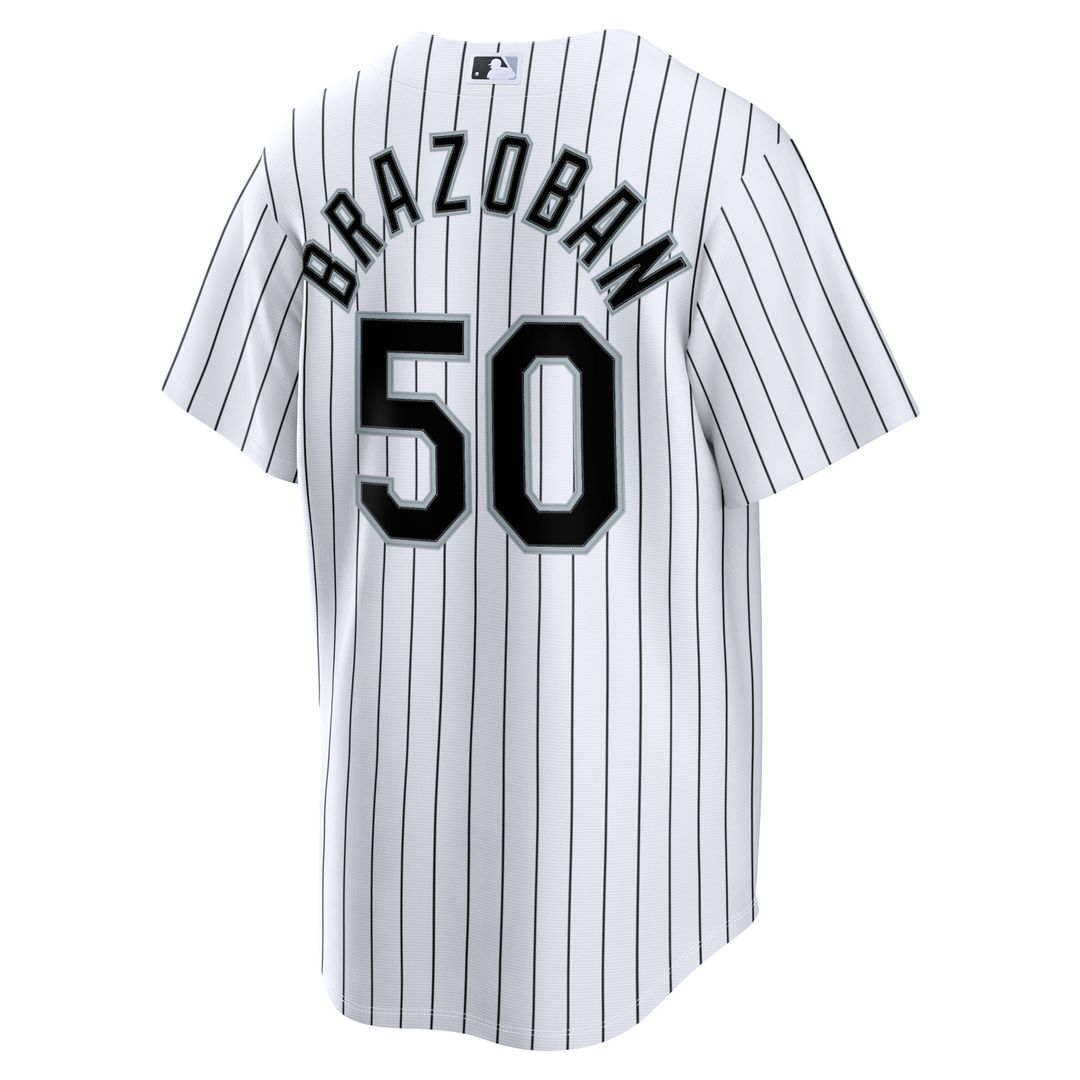 Men's Chicago White Sox Huascar Brazoban White Home Replica MLB Baseball Jersey - view 5