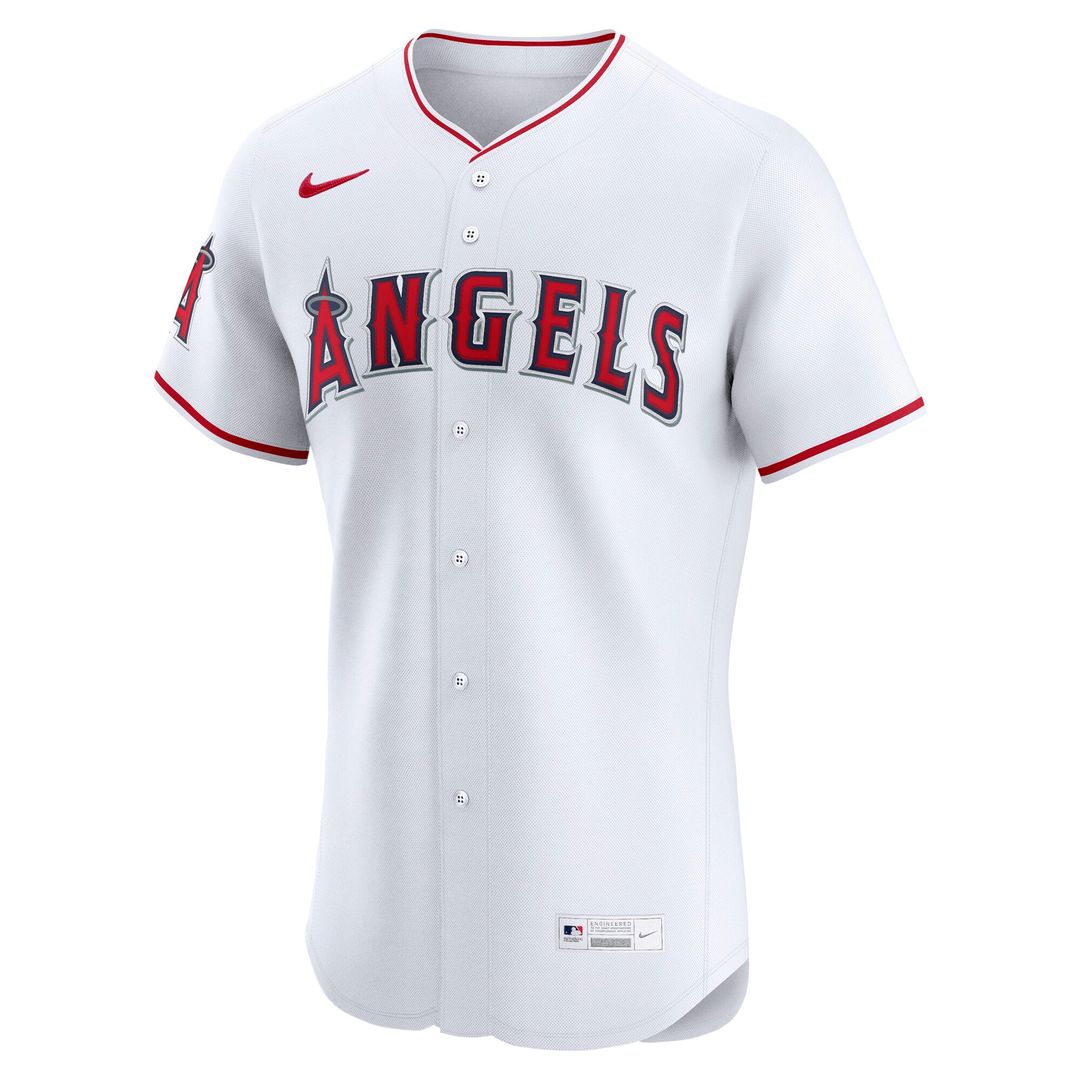 Men's Los Angeles Angels White Home Elite MLB Baseball Jersey - view 5