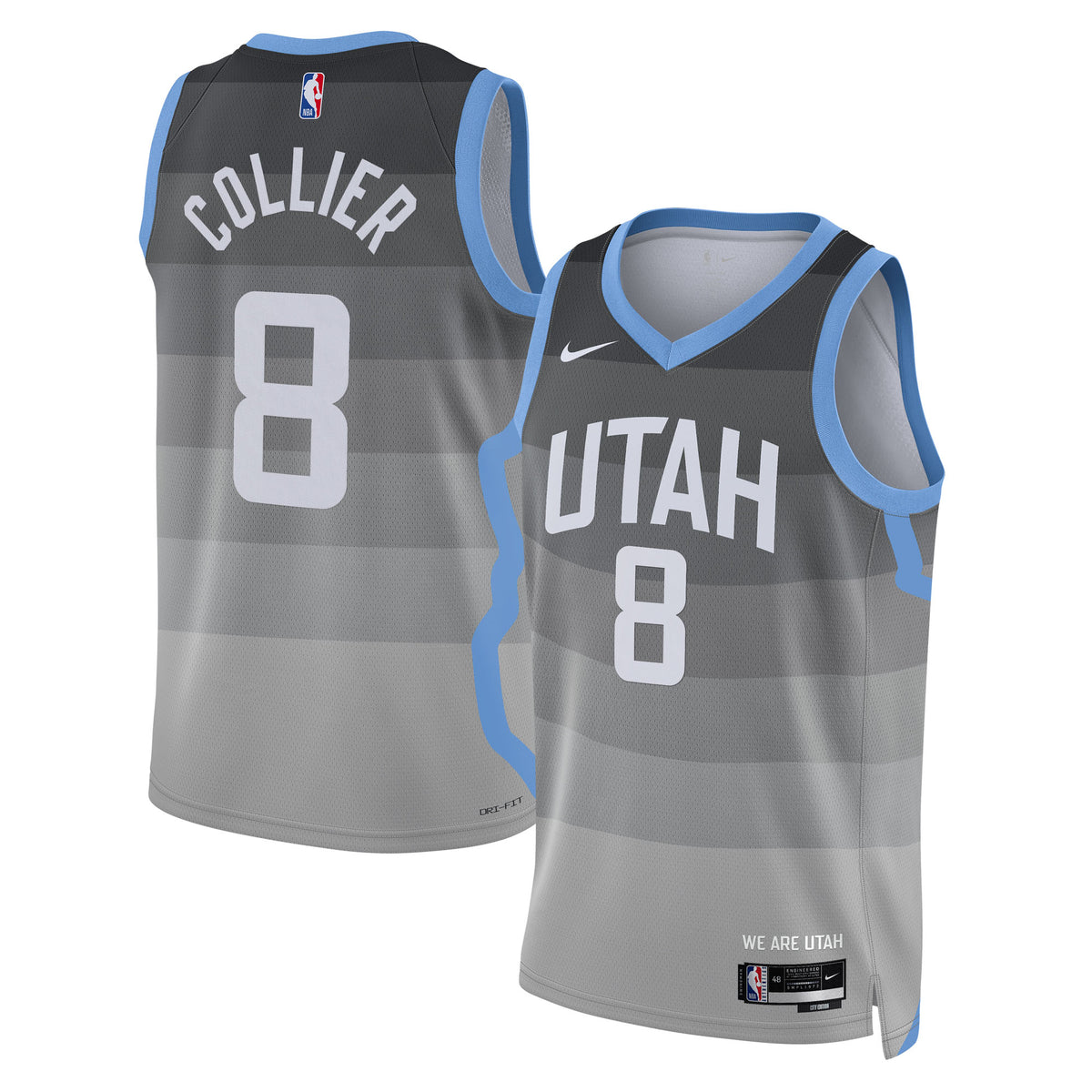 Unisex Isaiah Collier Utah Jazz 2025/26 City Edition Swingman NBA Basketball Jersey - Gray - view 1