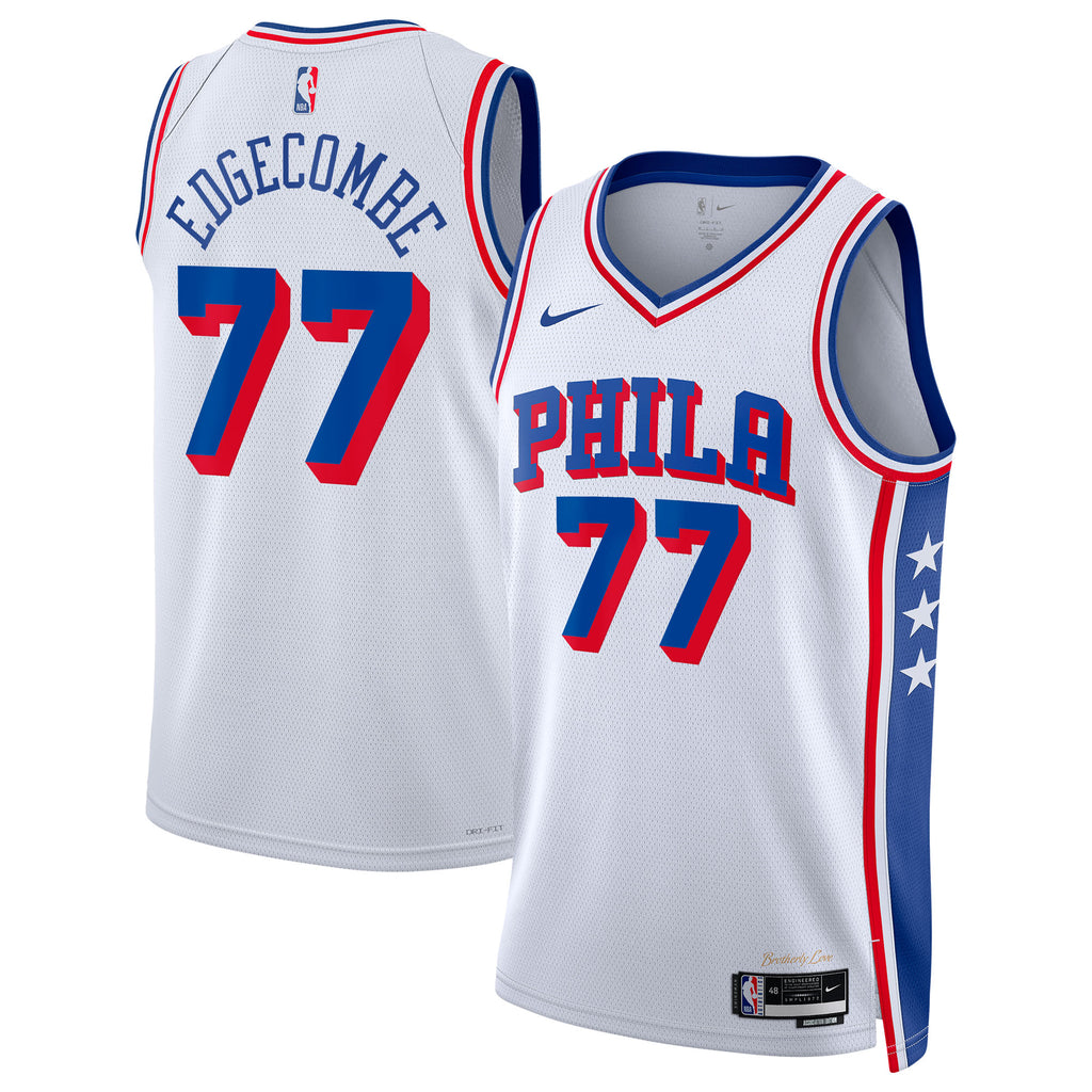 Unisex VJ Edgecombe Philadelphia 76ers Association Edition Swingman NBA Basketball Jersey - White - view 2