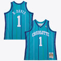 Men's Charlotte Hornets Baron Davis 1999 Swingman Road NBA Basketball Jersey - Teal - view 1