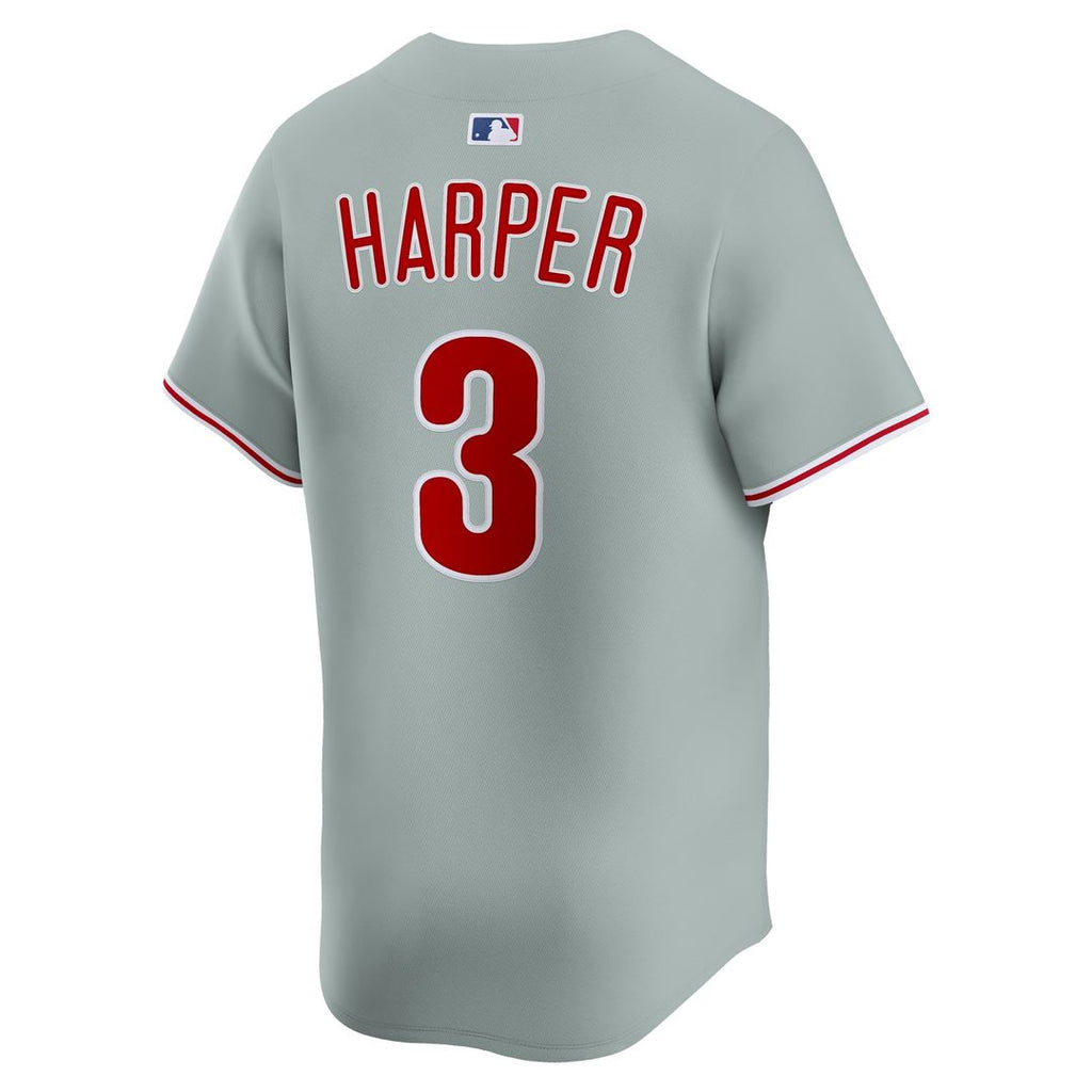Men's Philadelphia Phillies Bryce Harper Gray Road Limited MLB Baseball Jersey - view 3