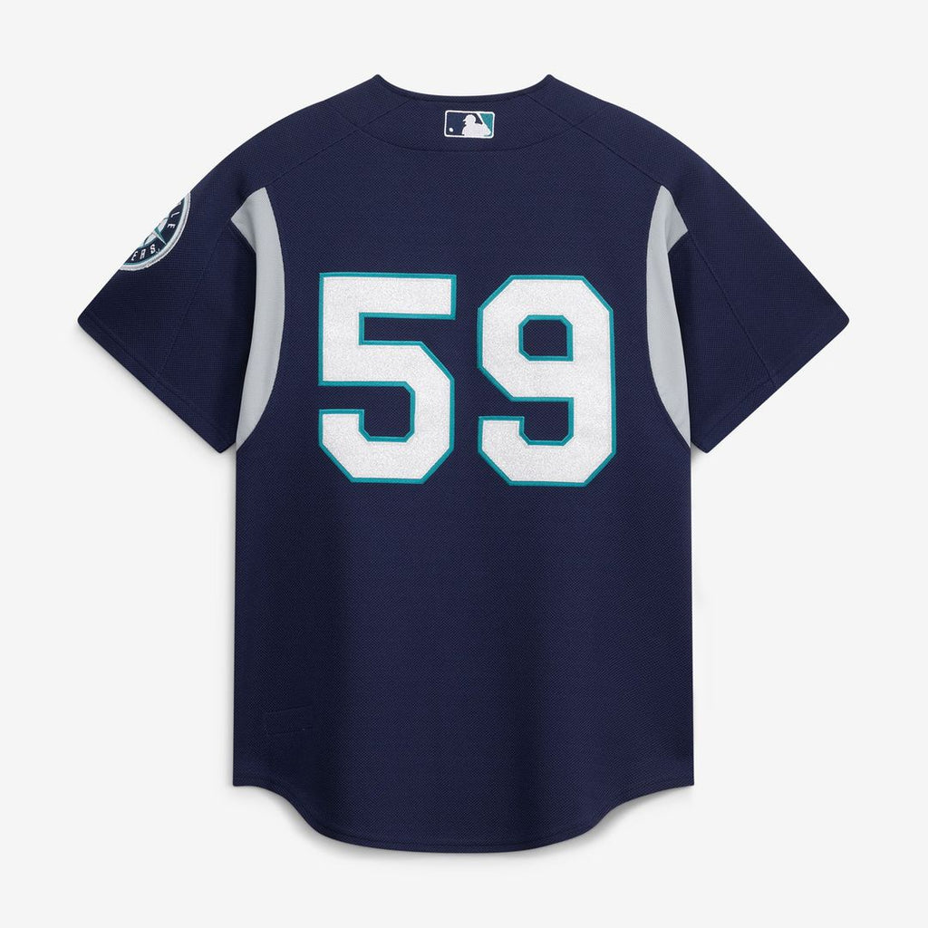 Men's Seattle Mariners Felix Hernandez Navy Cooperstown Collection Batting Practice MLB Baseball Jersey - view 2