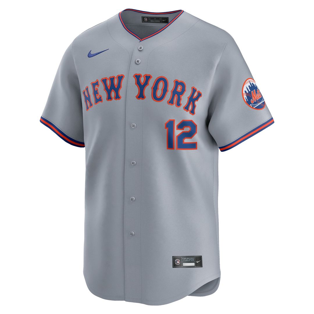 Men's New York Mets Francisco Lindor Gray Road Limited MLB Baseball Jersey - view 5