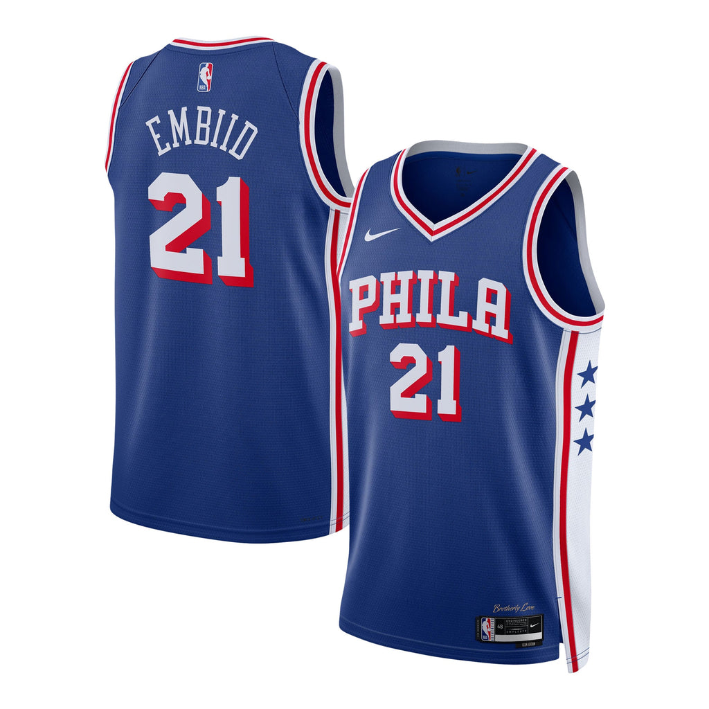 Unisex Philadelphia 76ers Icon Edition Swingman NBA Basketball Jersey - Joel Embiid - view 2