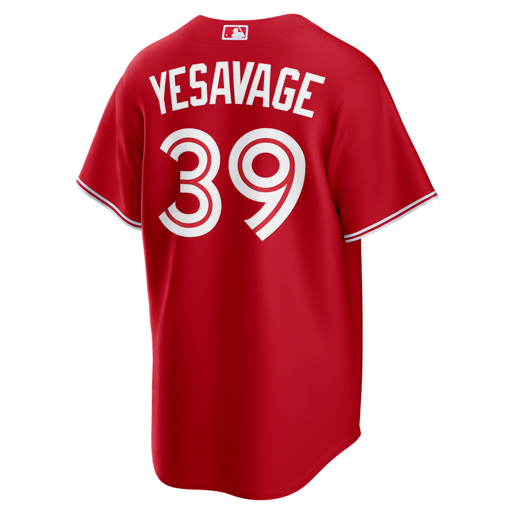 Men's Toronto Blue Jays Trey Yesavage Red Canada Day Replica MLB Baseball Jersey - view 3