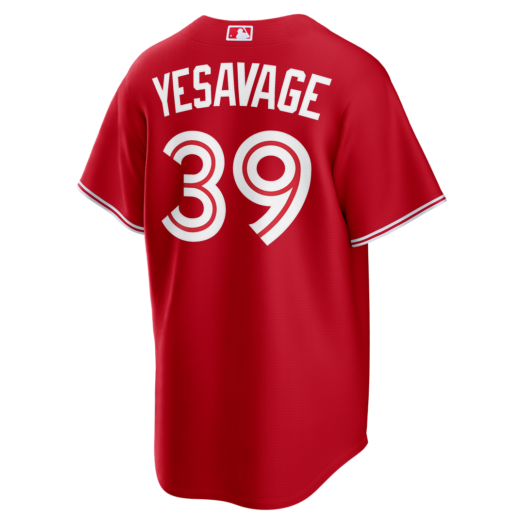 Men's Toronto Blue Jays Trey Yesavage Red Canada Day Replica MLB Baseball Jersey - view 3
