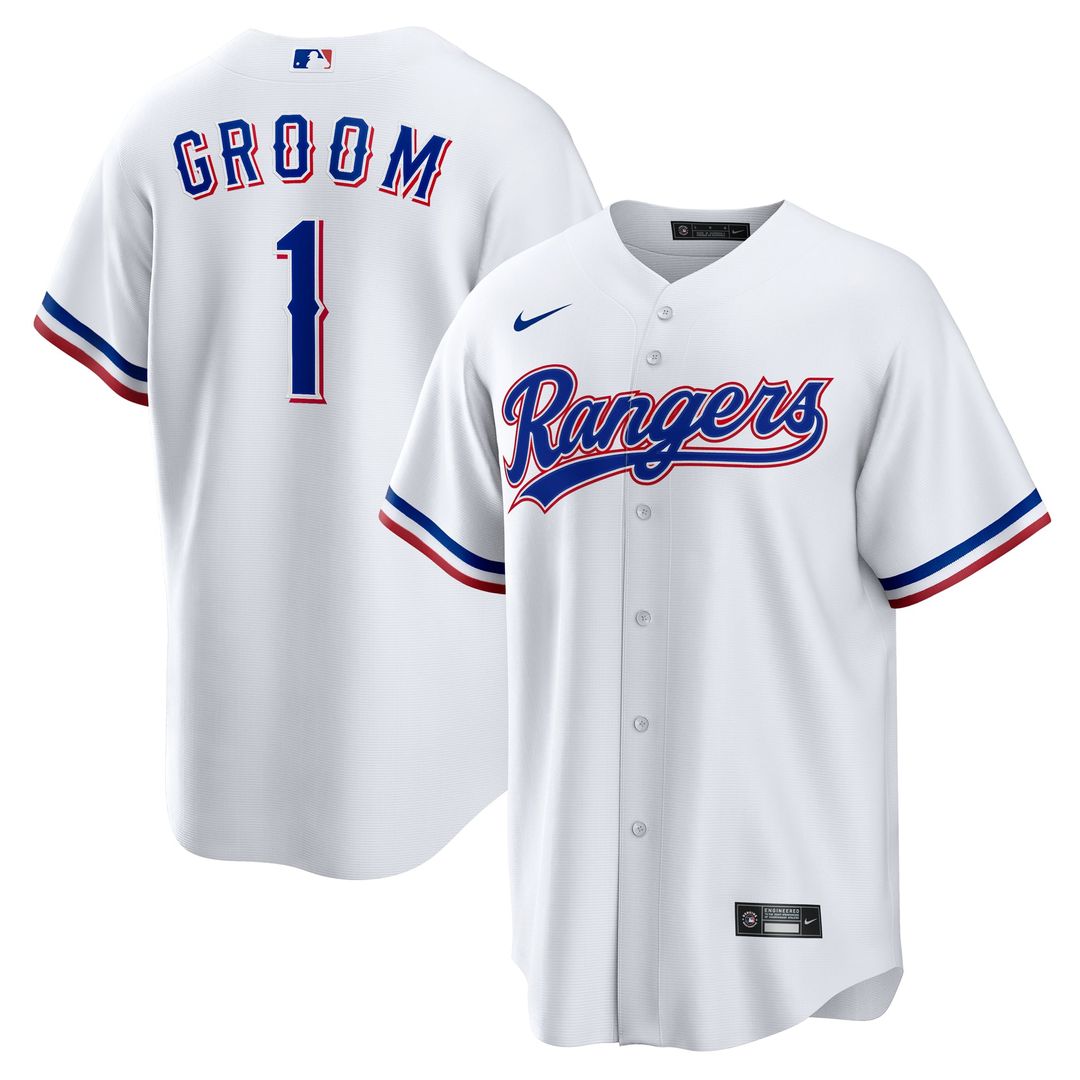 Men's Texas Rangers White #1 Groom Home Replica MLB Baseball Jersey - view 1