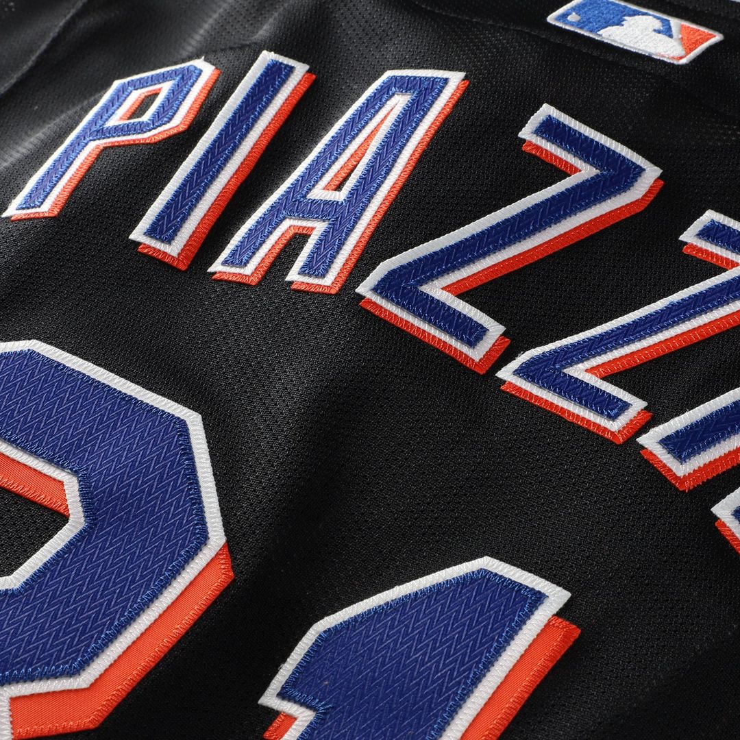 Men's New York Mets Mike Piazza Black Big & Tall Cooperstown Mesh Batting Practice MLB Baseball Jersey - view 13