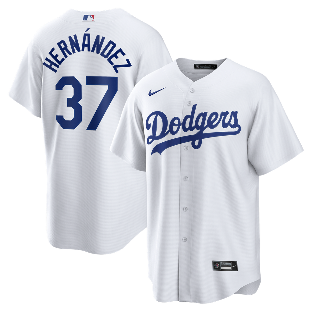 Men's Los Angeles Dodgers Teoscar Hernández White Home Replica MLB Baseball Jersey - view 1
