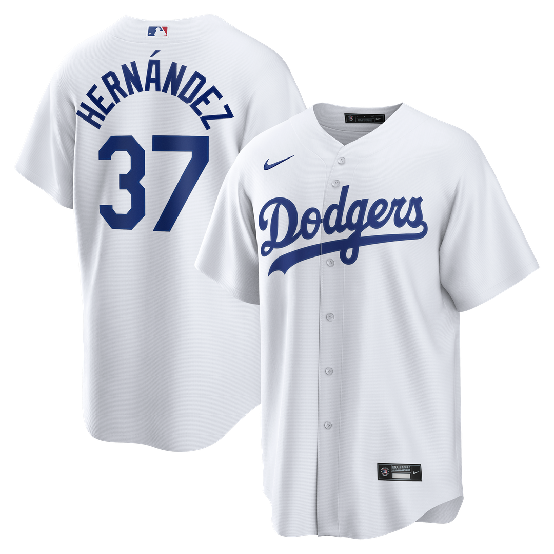 Men's Los Angeles Dodgers Teoscar Hernández White Home Replica MLB Baseball Jersey - view 1