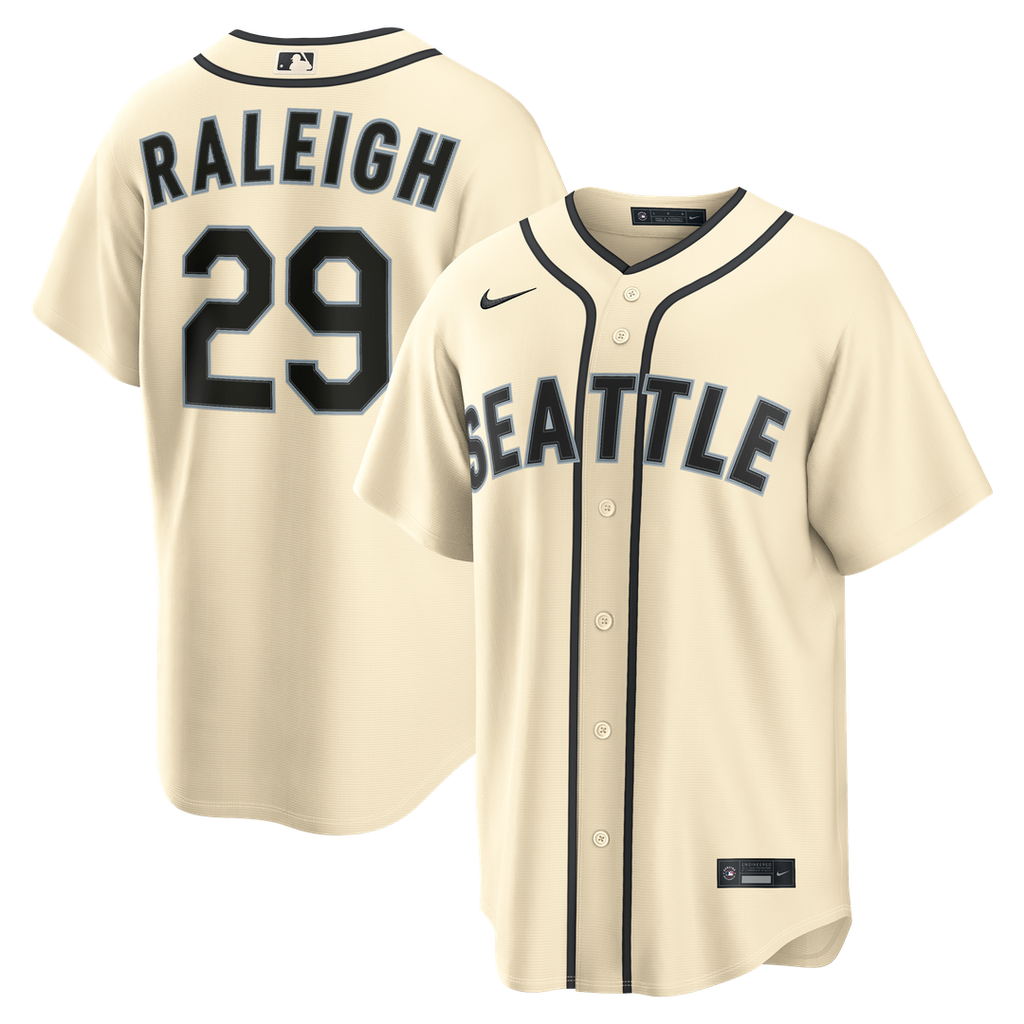 Men's Seattle Mariners Cal Raleigh Cream Alternate Replica MLB Baseball Jersey - view 1