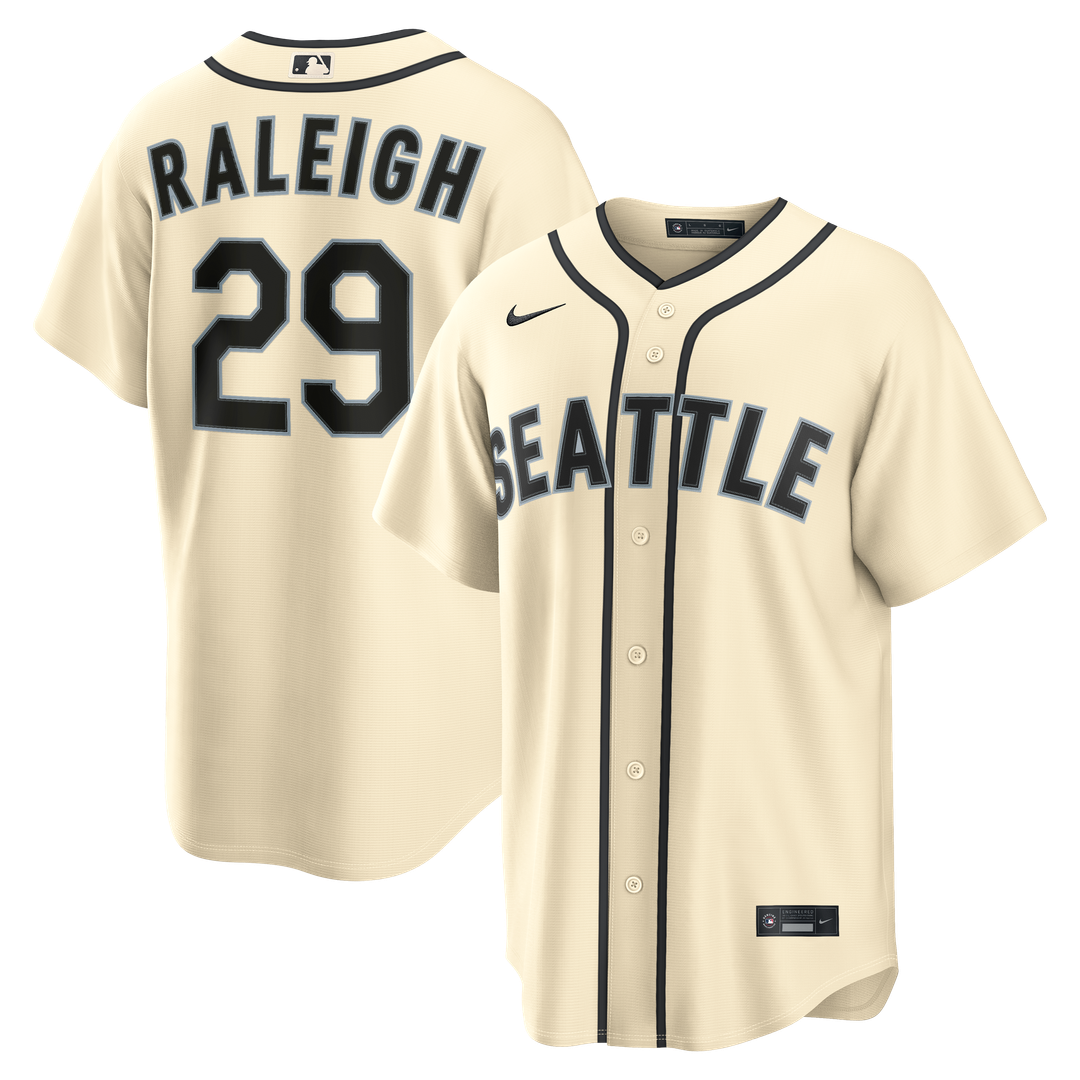 Men's Seattle Mariners Cal Raleigh Cream Alternate Replica MLB Baseball Jersey - view 1