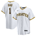Men's Pittsburgh Pirates White #1 Dad Home Replica MLB Baseball Jersey - view 1