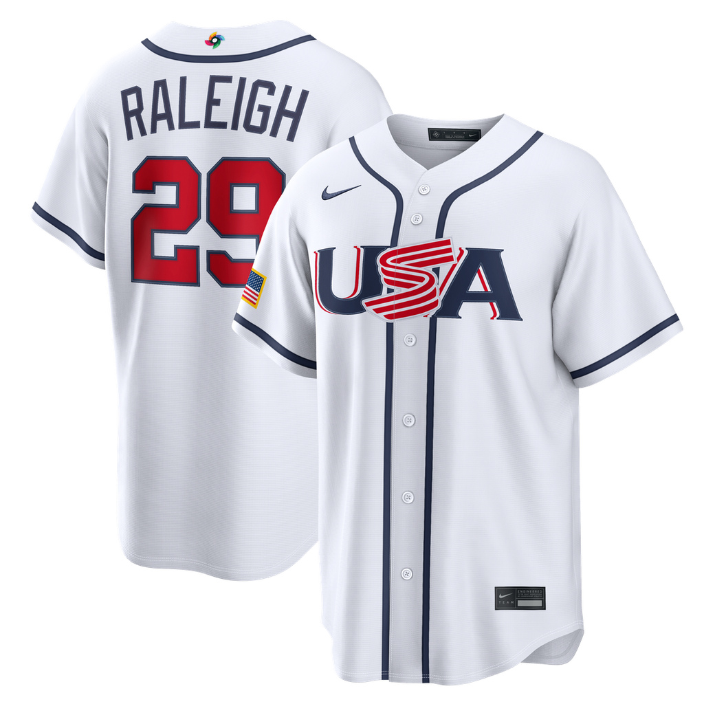 Men's USA Baseball Cal Raleigh White 2026 World Baseball Classic Home Stadium MLB Baseball Jersey - view 1
