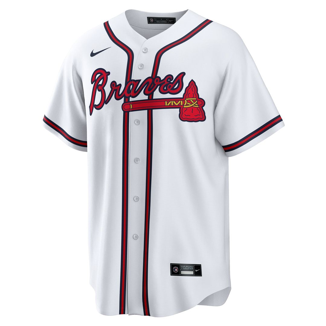 Men's Atlanta Braves White #1 Dad Home Replica MLB Baseball Jersey - view 2