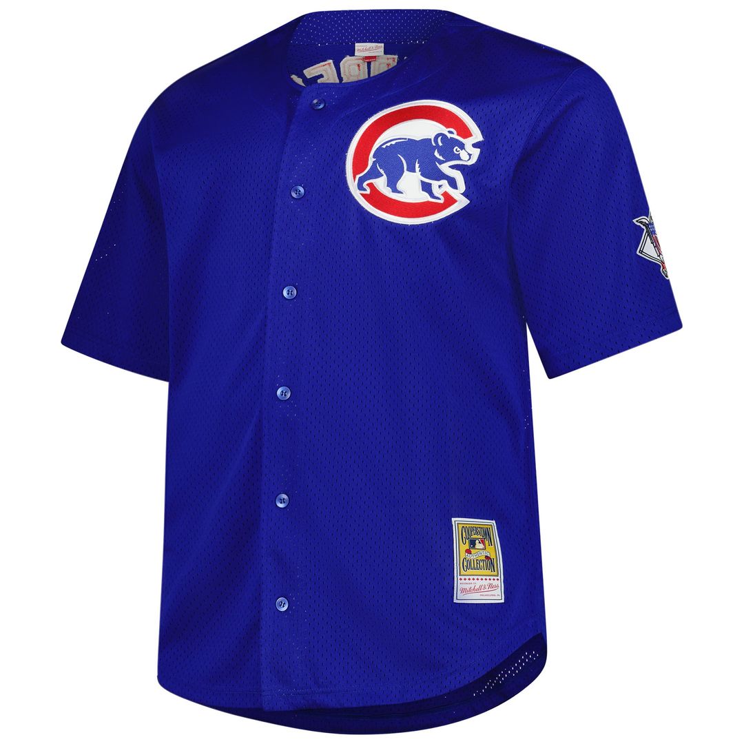 Men's Chicago Cubs Ryne Sandberg Royal Big & Tall Cooperstown Mesh Batting Practice MLB Baseball Jersey - view 2