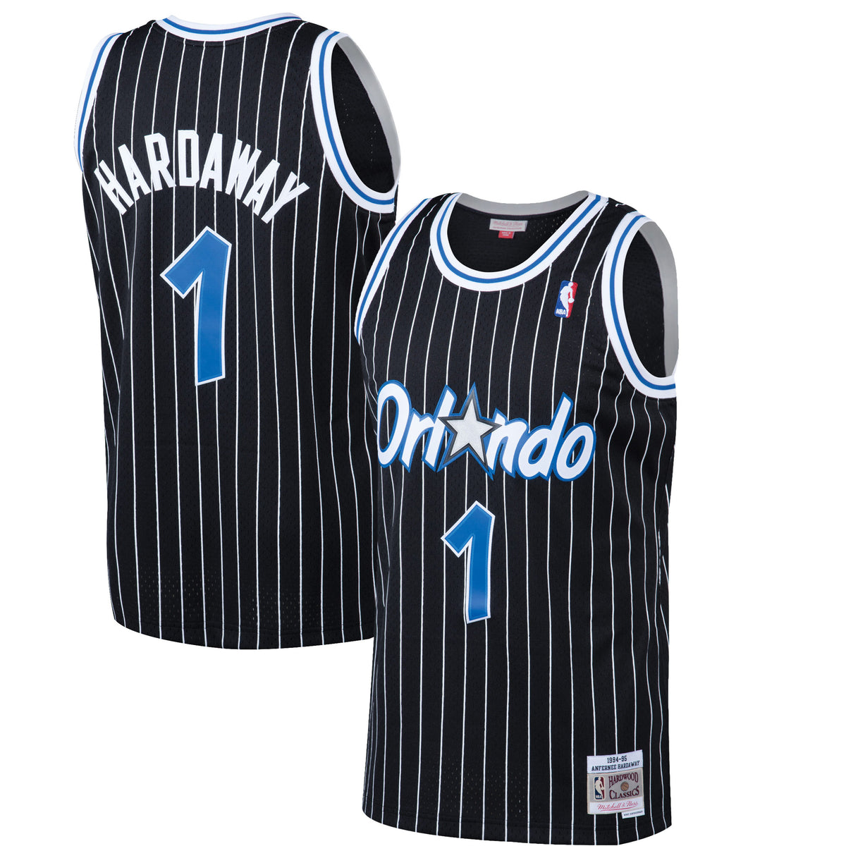 Men's Penny Hardaway Black Orlando Magic 1994-95 Hardwood Classics Swingman NBA Basketball Jersey - view 1