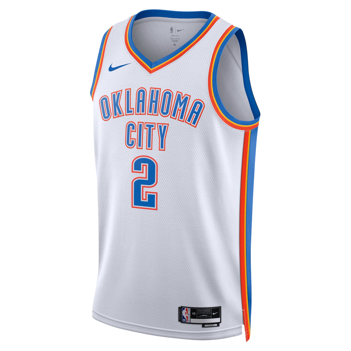 Unisex Shai Gilgeous-Alexander Oklahoma City Thunder Association Edition Swingman NBA Basketball Jersey - White - view 2