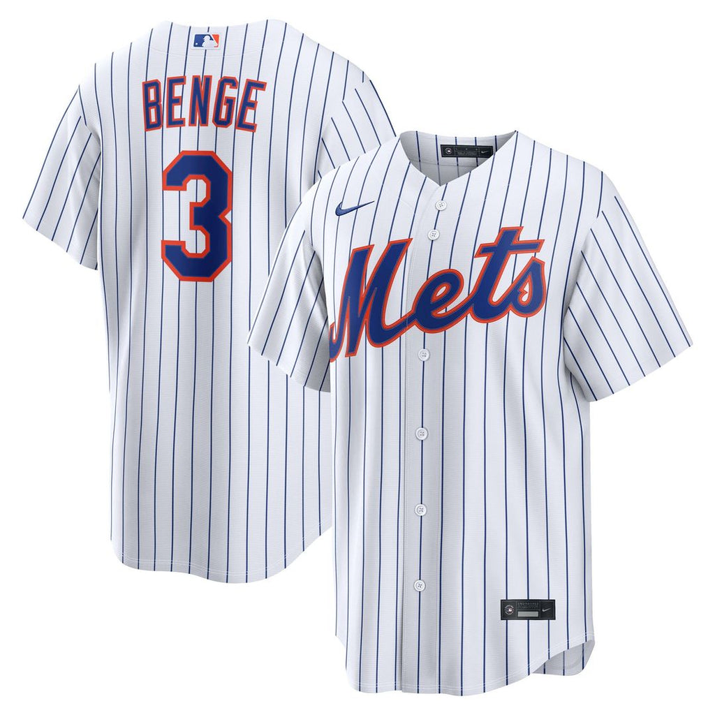 Men's New York Mets Carson Benge White Home Replica MLB Baseball Jersey - view 1
