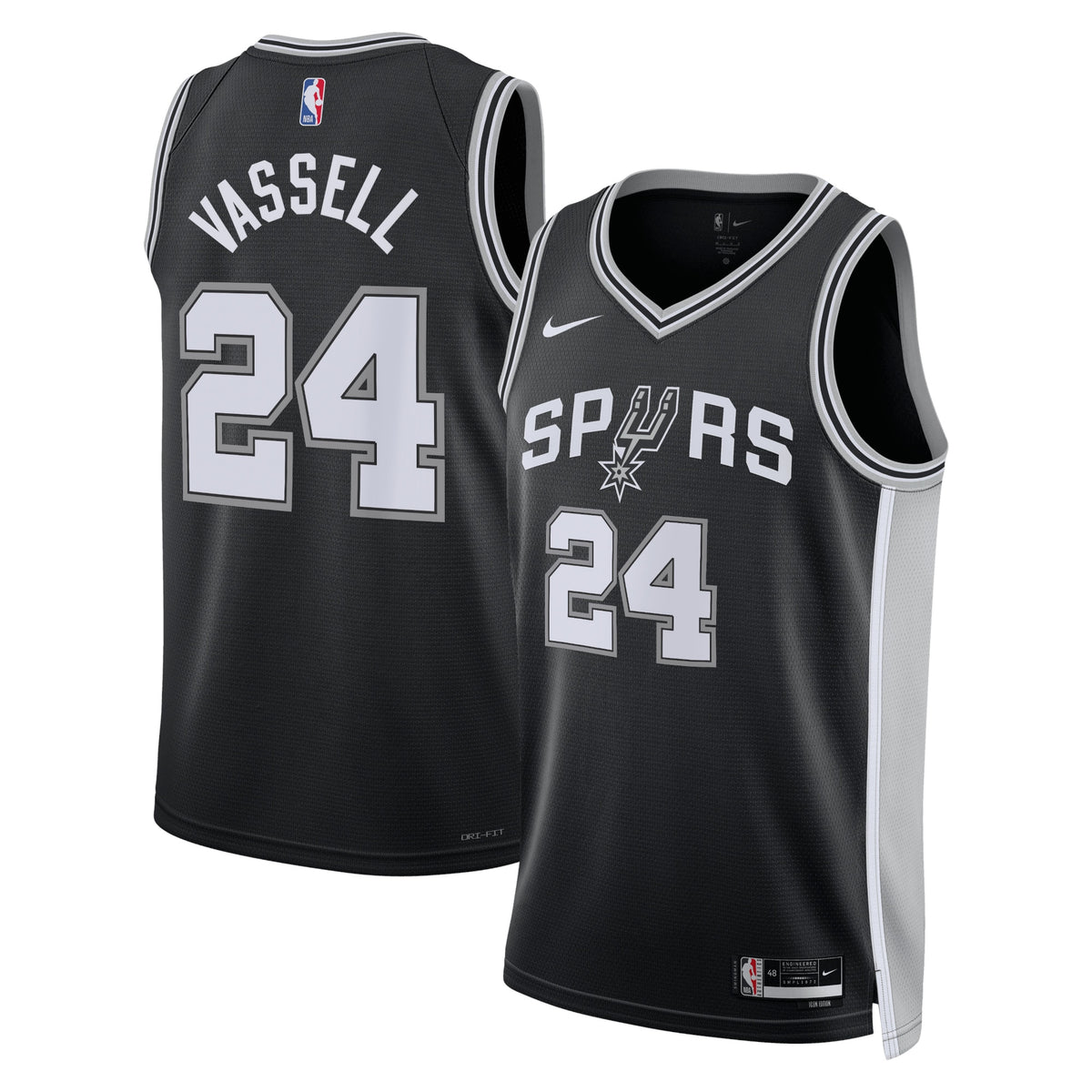 Unisex Devin Vassell San Antonio Spurs Icon Edition Swingman NBA Basketball Jersey - Black - view 1