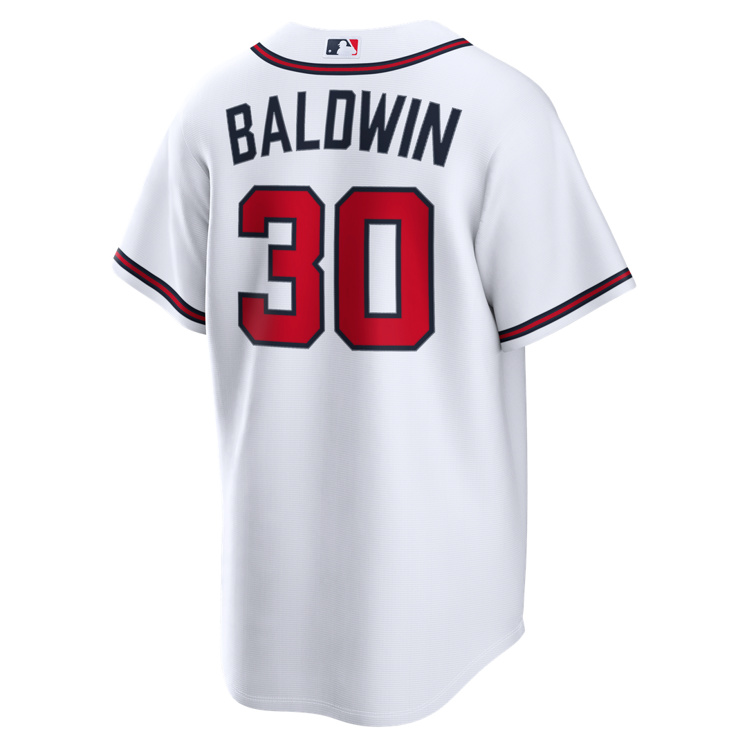 Men's Atlanta Braves Drake Baldwin White Home Replica MLB Baseball Jersey - view 3