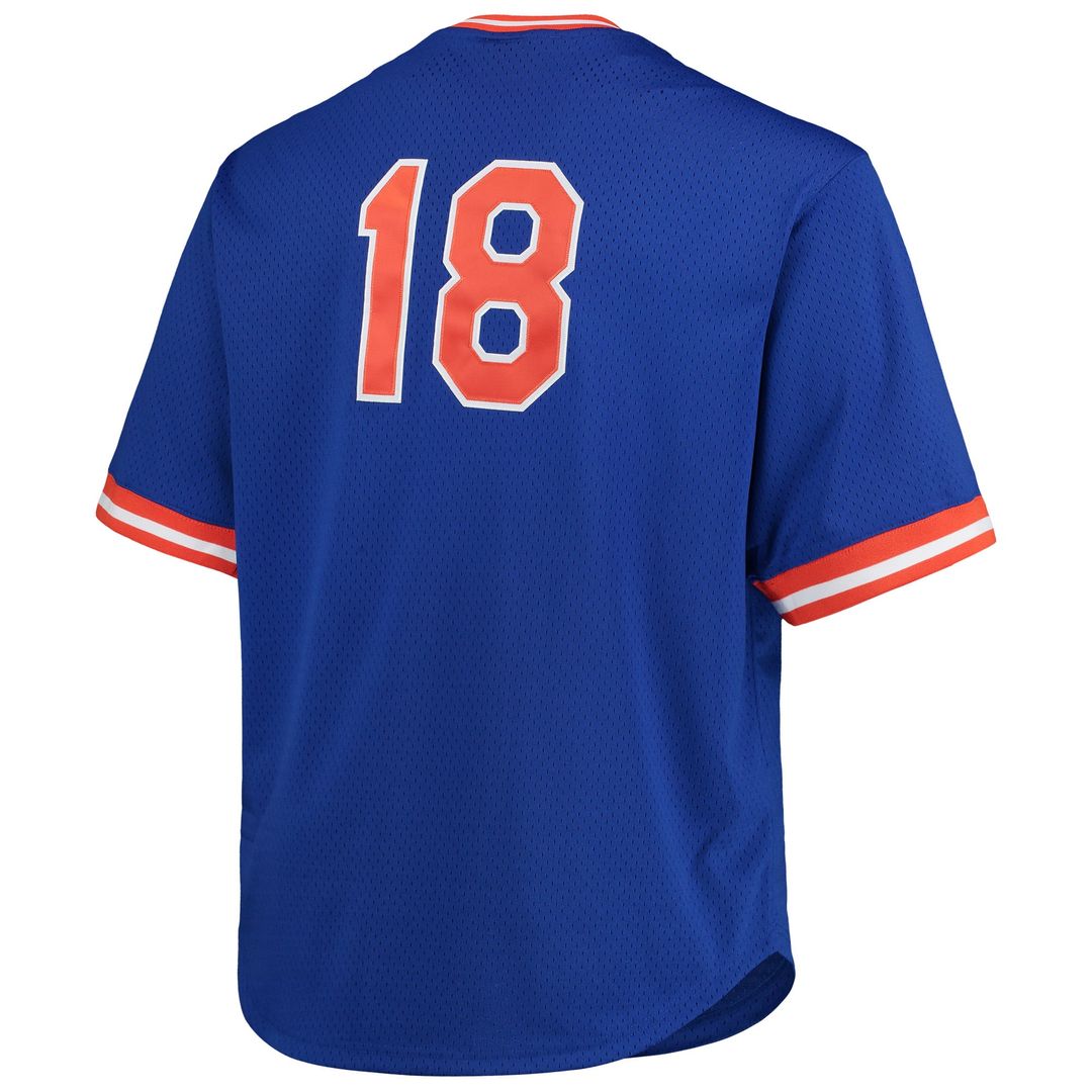 Men's New York Mets Darryl Strawberry Royal Big & Tall Cooperstown Collection Mesh Batting Practice MLB Baseball Jersey - view 3