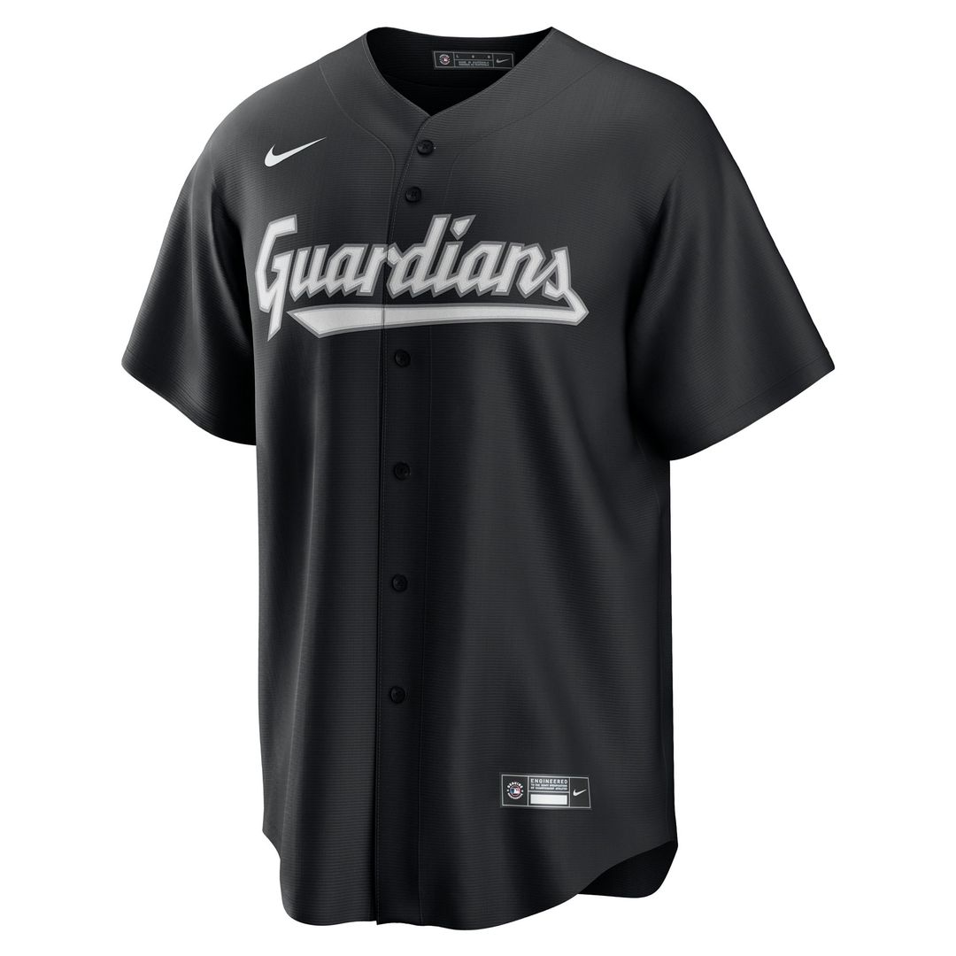 Men's Cleveland Guardians Black Replica MLB Baseball Jersey - view 2