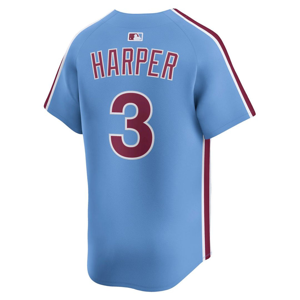 Men's Philadelphia Phillies Bryce Harper Light Blue Alternate Limited MLB Baseball Jersey - view 3
