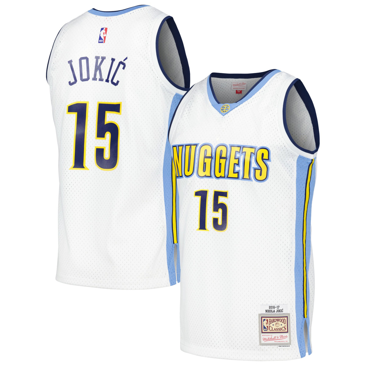 Men's Nikola Jokic White Denver Nuggets 2016/17 Throwback Swingman NBA Basketball Jersey - view 1