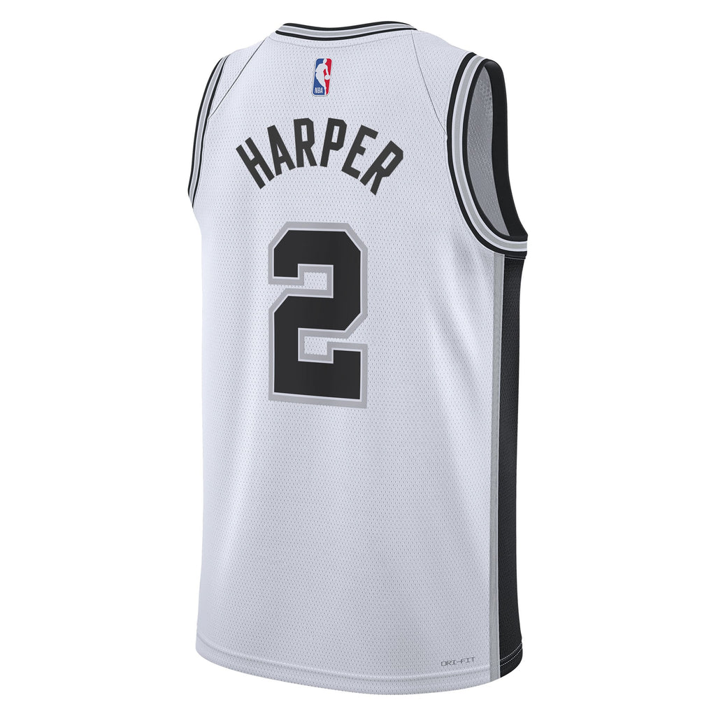 Unisex Dylan Harper San Antonio Spurs Association Edition Swingman Jersey NBA 2025 First Round Draft Pick - White - view 4