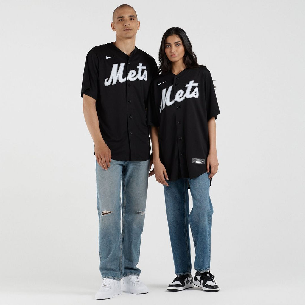 Men's New York Mets Francisco Lindor Black Replica MLB Baseball Jersey - view 2