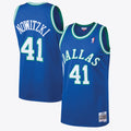 Men's Dallas Mavericks Dirk Nowitzki 1998 Hardwood Classics Road Swingman NBA Basketball Jersey - Royal - view 1