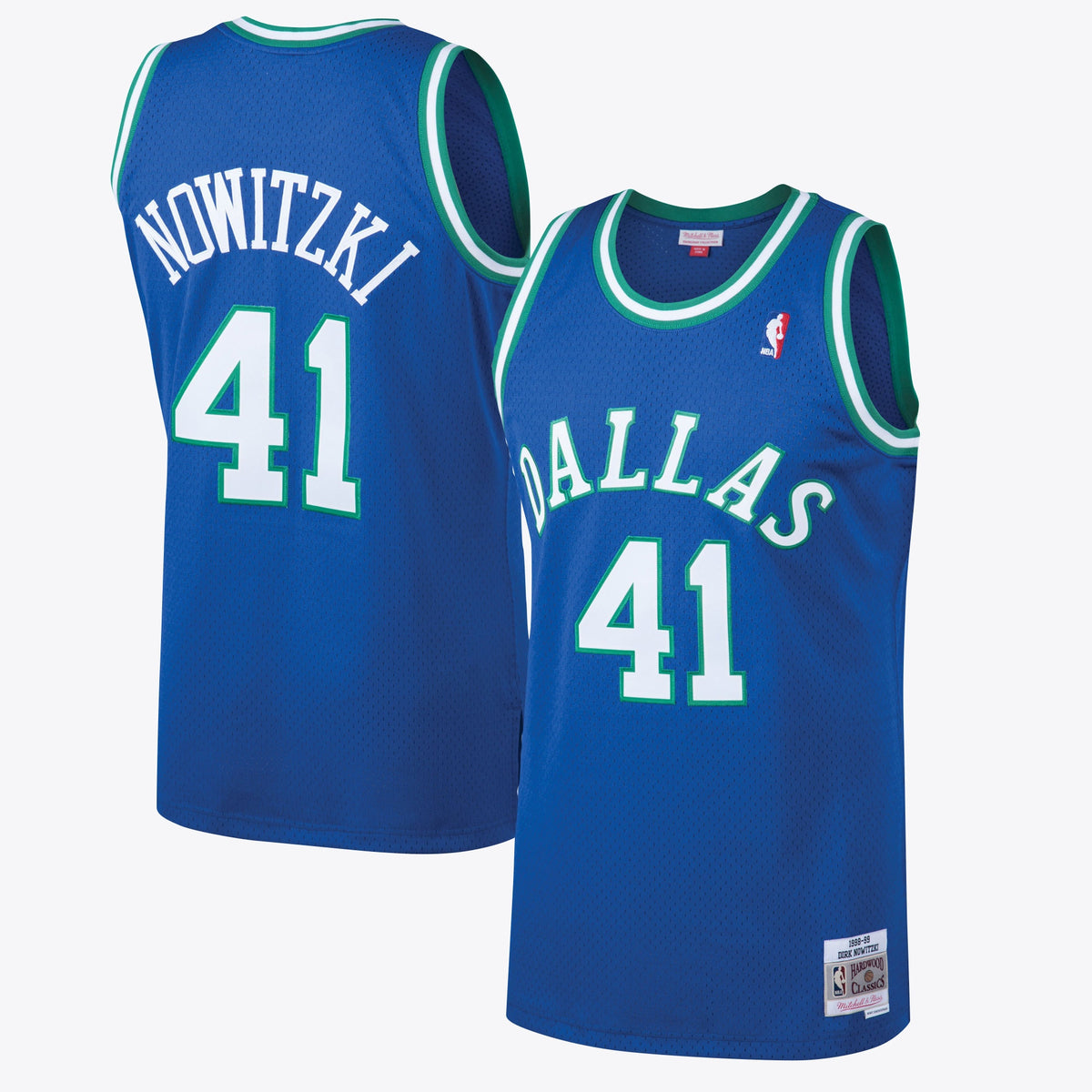 Men's Dallas Mavericks Dirk Nowitzki 1998 Hardwood Classics Road Swingman NBA Basketball Jersey - Royal - view 1