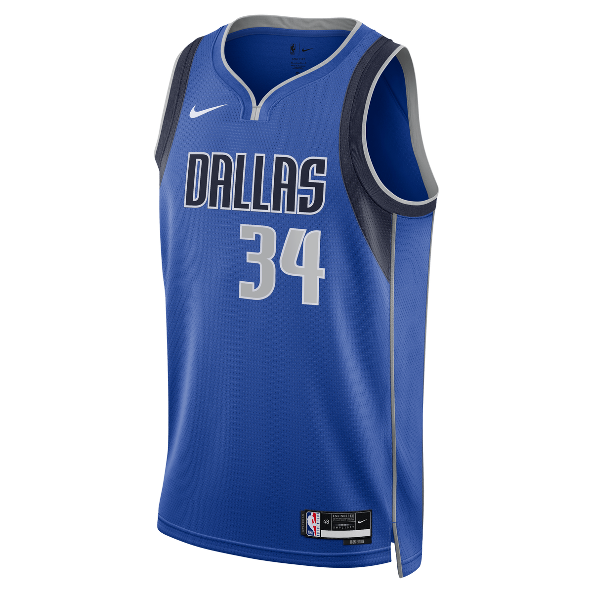Unisex Santi Aldama Dallas Mavericks Icon Edition Swingman NBA Basketball Jersey - Blue - view 3