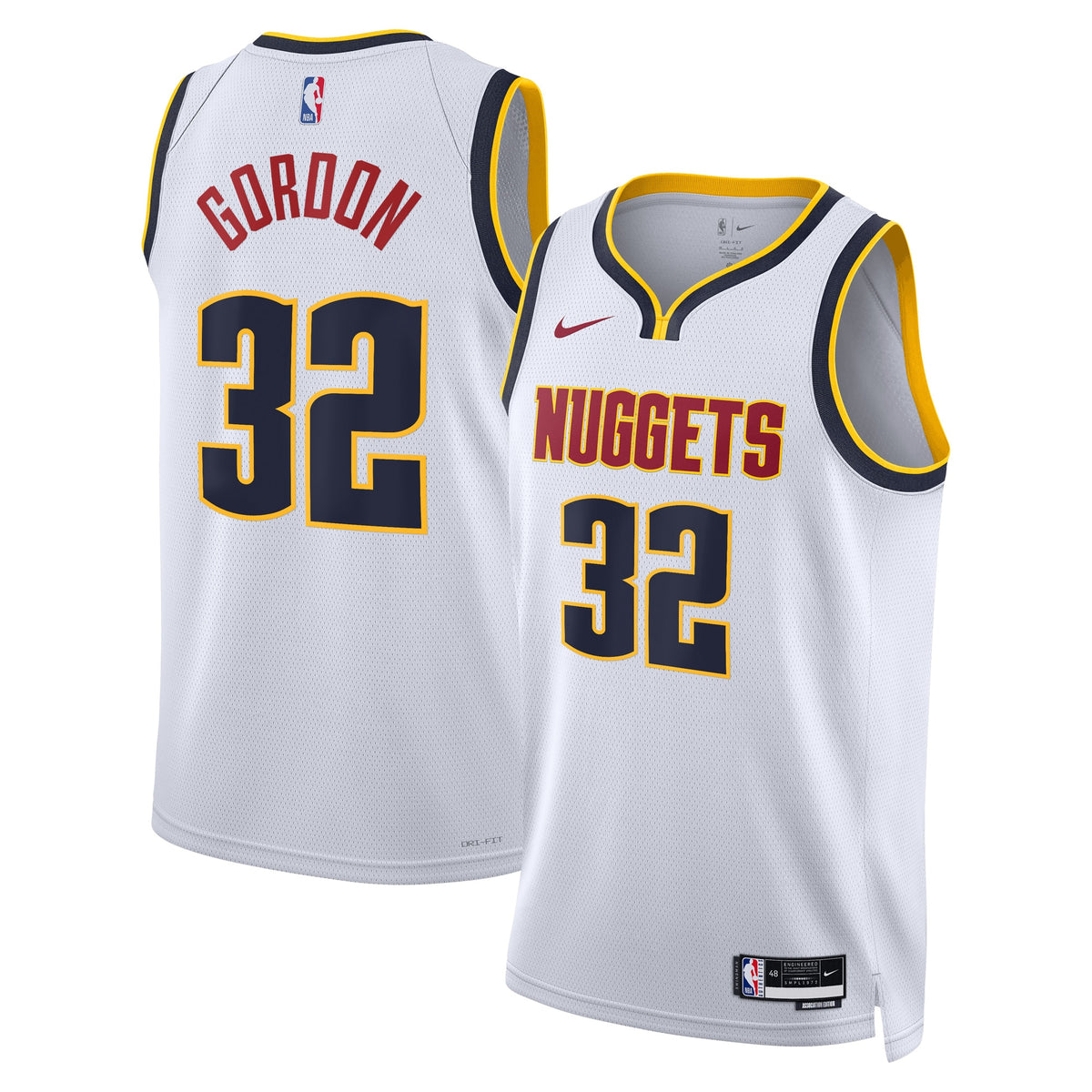 Unisex Aaron Gordon Denver Nuggets Association Edition Swingman NBA Basketball Jersey - White - view 1