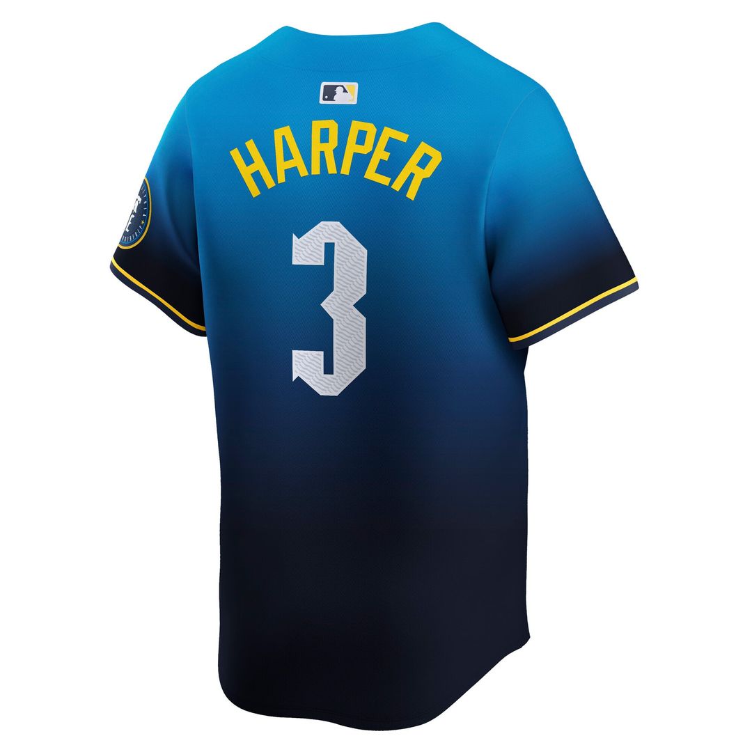 Men's Philadelphia Phillies Bryce Harper Blue City Connect Limited MLB Baseball Jersey - view 3