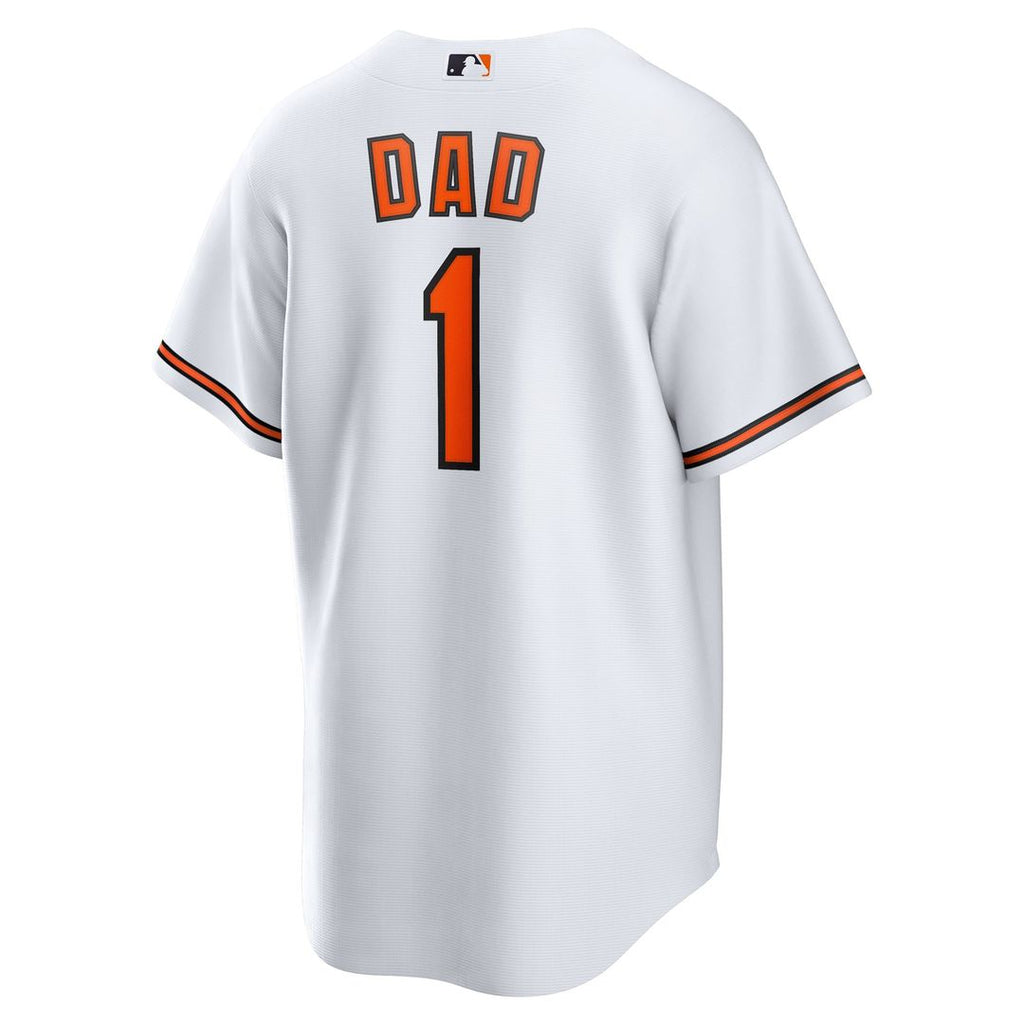 Men's Baltimore Orioles White #1 Dad Home Replica MLB Baseball Jersey - view 3