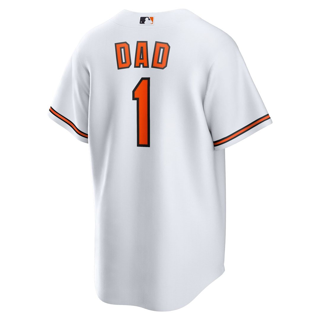 Men's Baltimore Orioles White #1 Dad Home Replica MLB Baseball Jersey - view 3