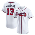 Men's Atlanta Braves Ronald Acuña Jr. White Home Elite MLB Baseball Jersey - view 4
