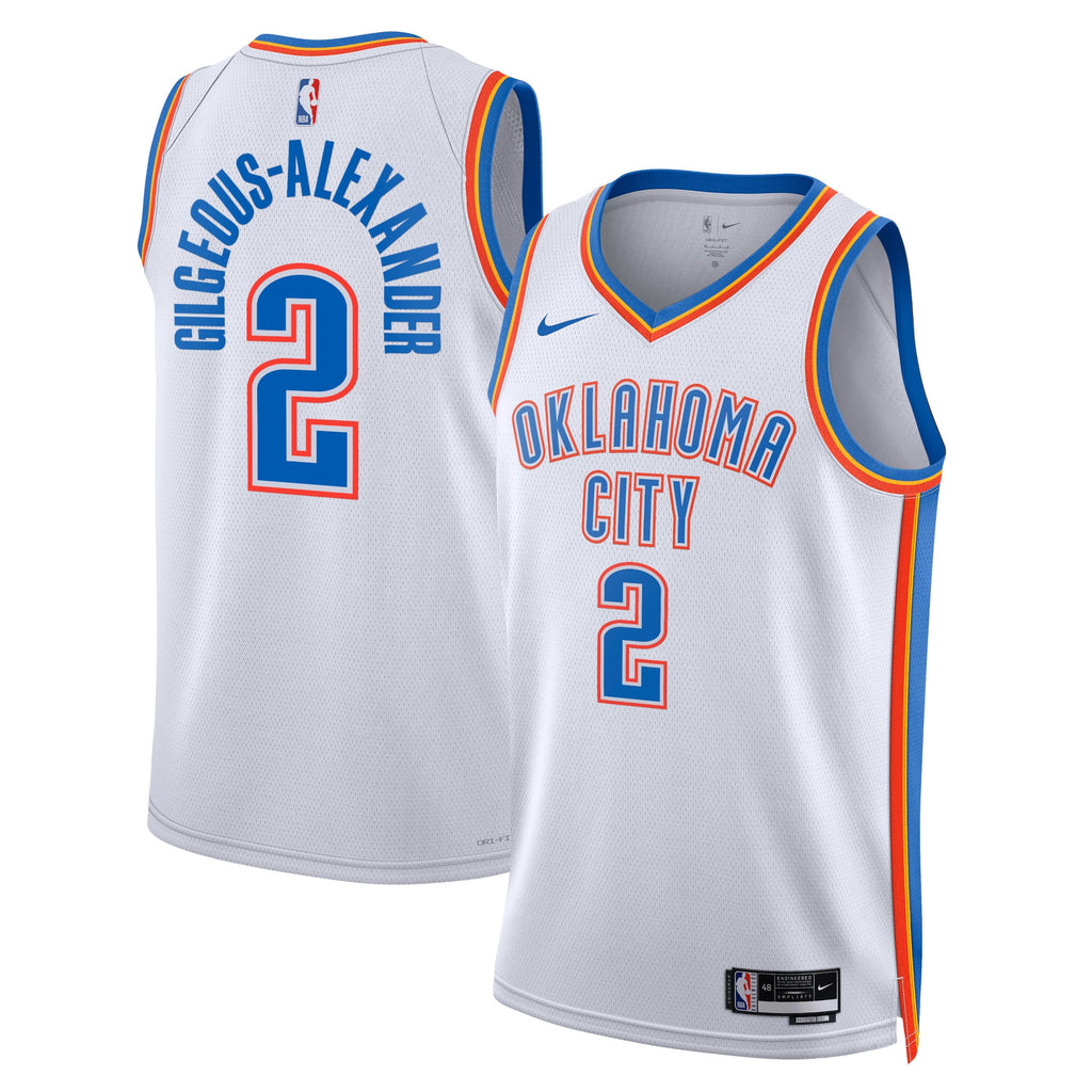Unisex Shai Gilgeous-Alexander Oklahoma City Thunder Association Edition Swingman NBA Basketball Jersey - White - view 1