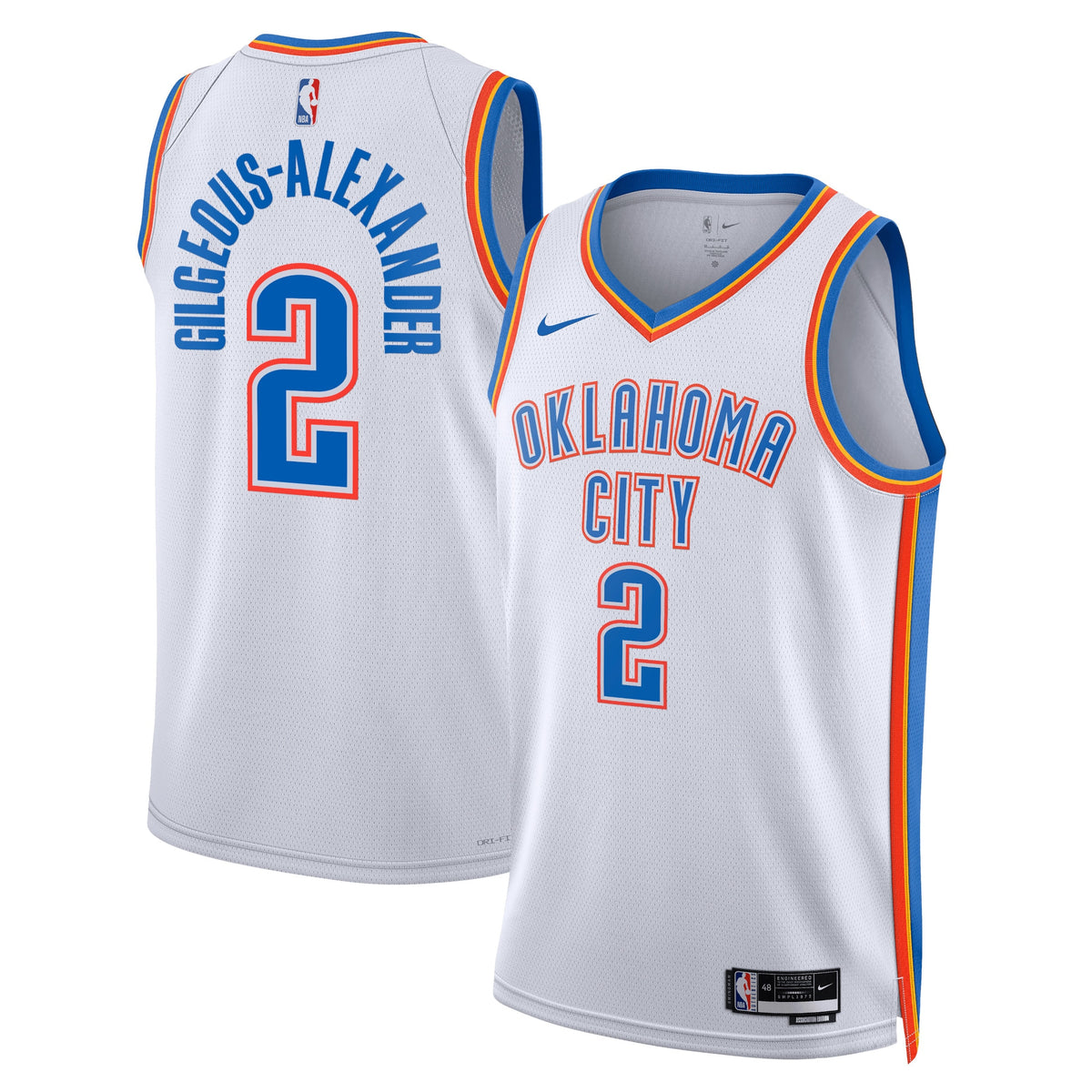 Unisex Shai Gilgeous-Alexander Oklahoma City Thunder Association Edition Swingman NBA Basketball Jersey - White - view 1